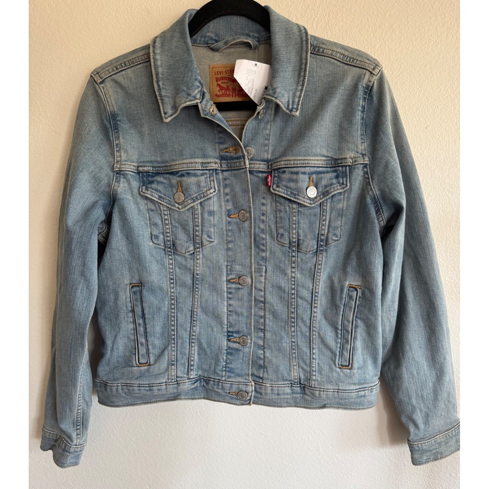 Levi's Women's Original Cotton Denim Trucker Jacket Size L Stretchy Western Boho